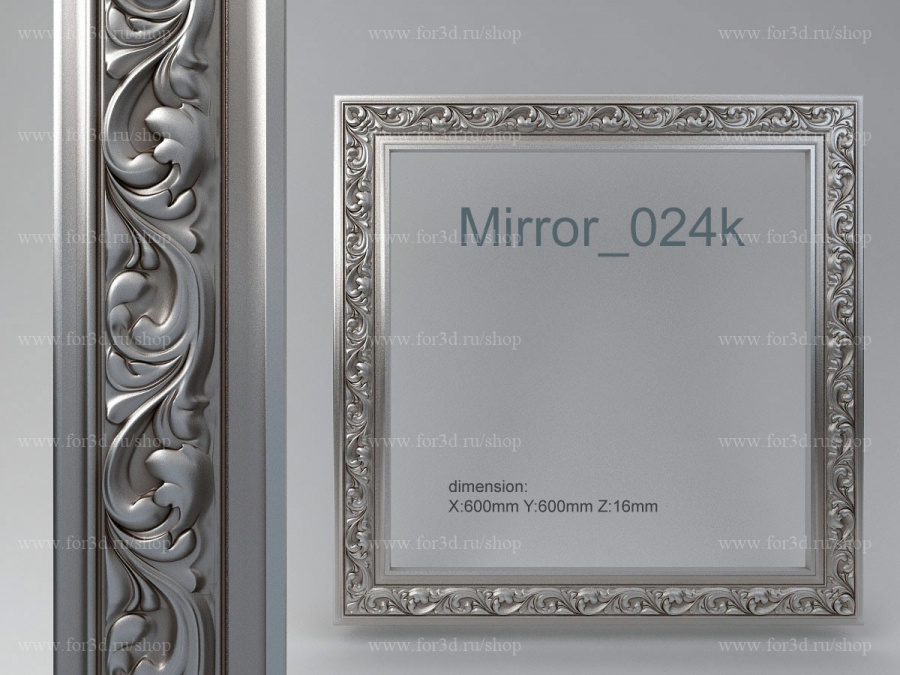 Mirror 024k 3d stl for CNC