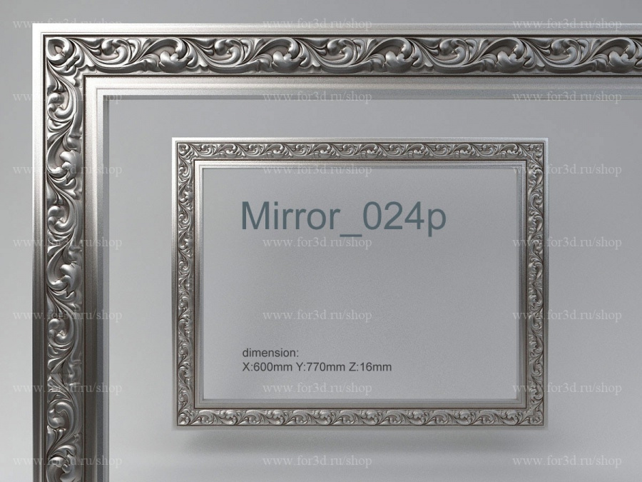 Mirror 024p 3d stl for CNC
