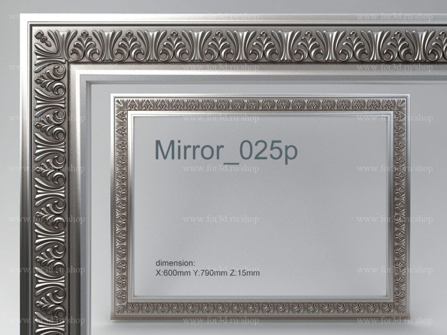 Mirror 025p 3d stl for CNC