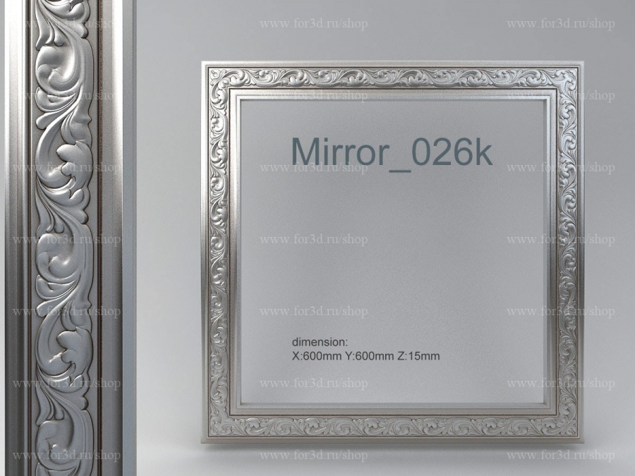 Mirror 026k 3d stl for CNC