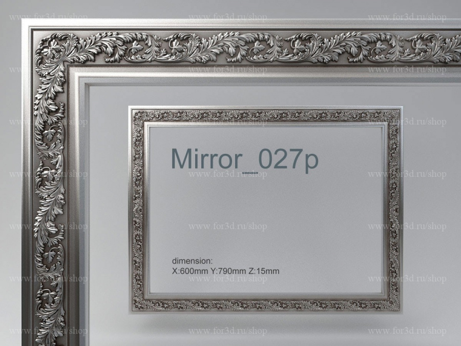 Mirror 027p 3d stl for CNC