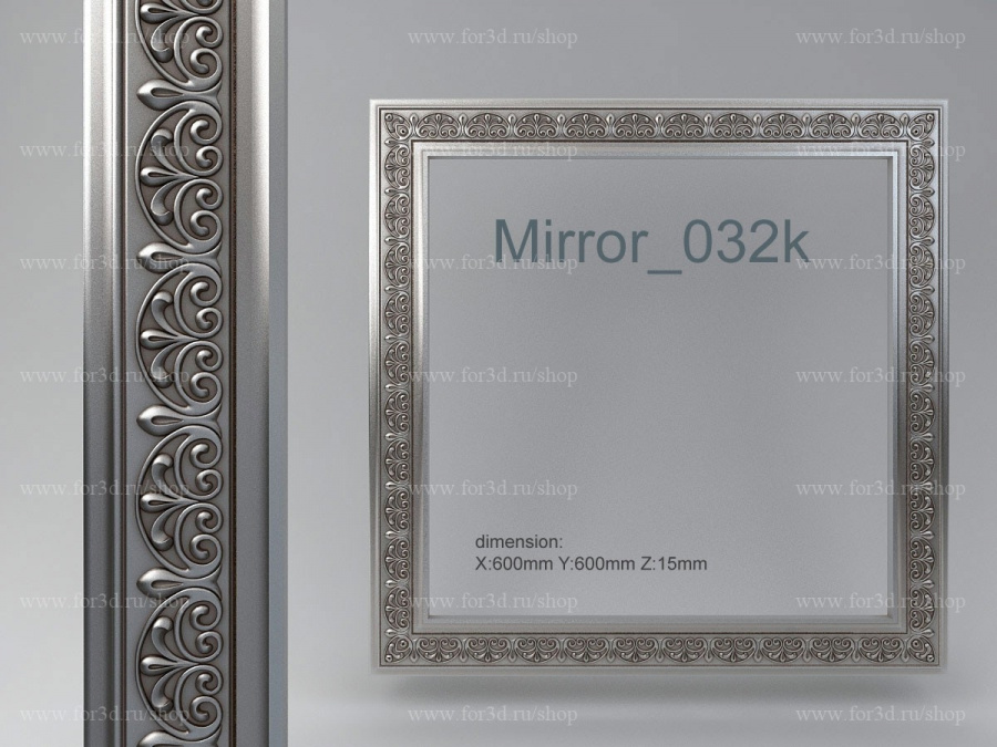 Mirror 032k 3d stl for CNC