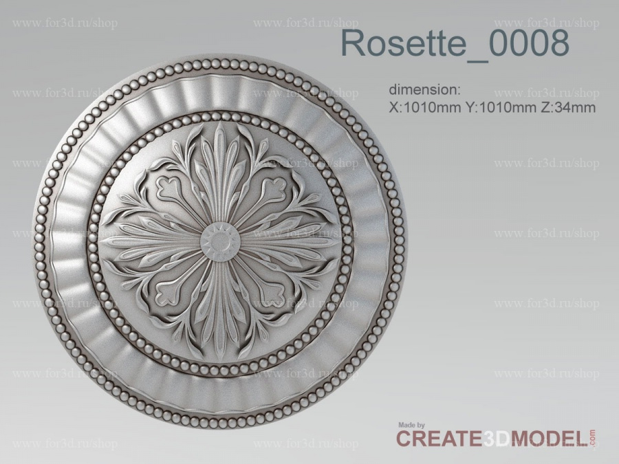 Rosette 0008 3d stl for CNC