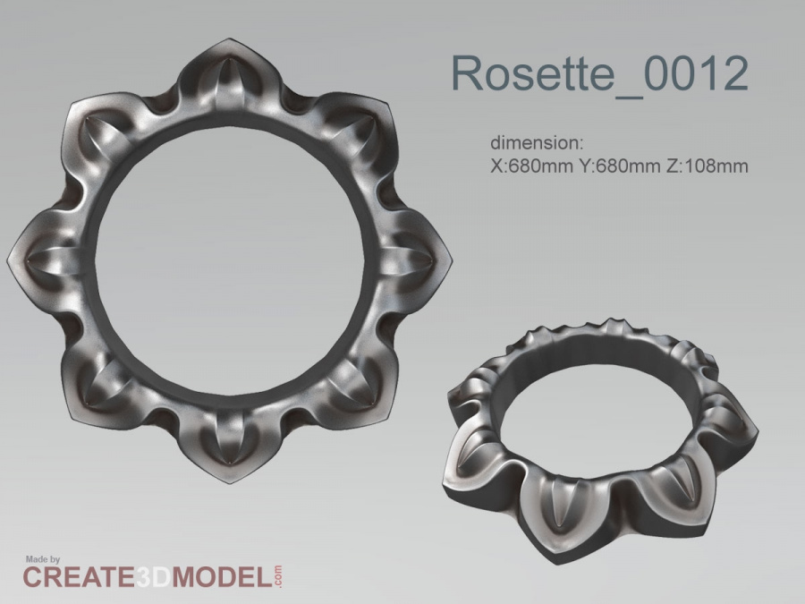 Rosette 0012 3d stl for CNC