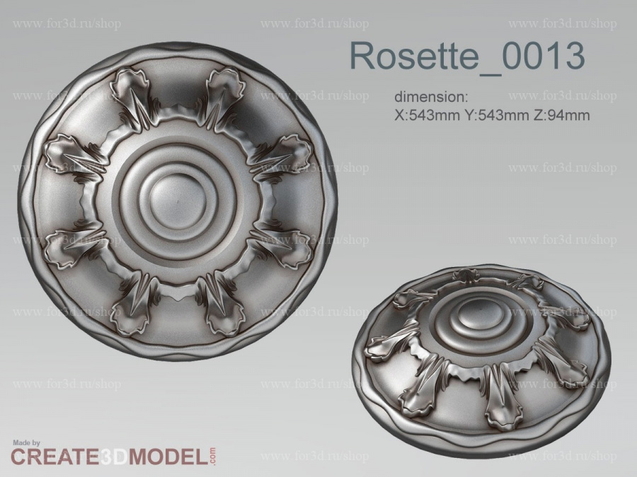 Rosette 0013 3d stl for CNC