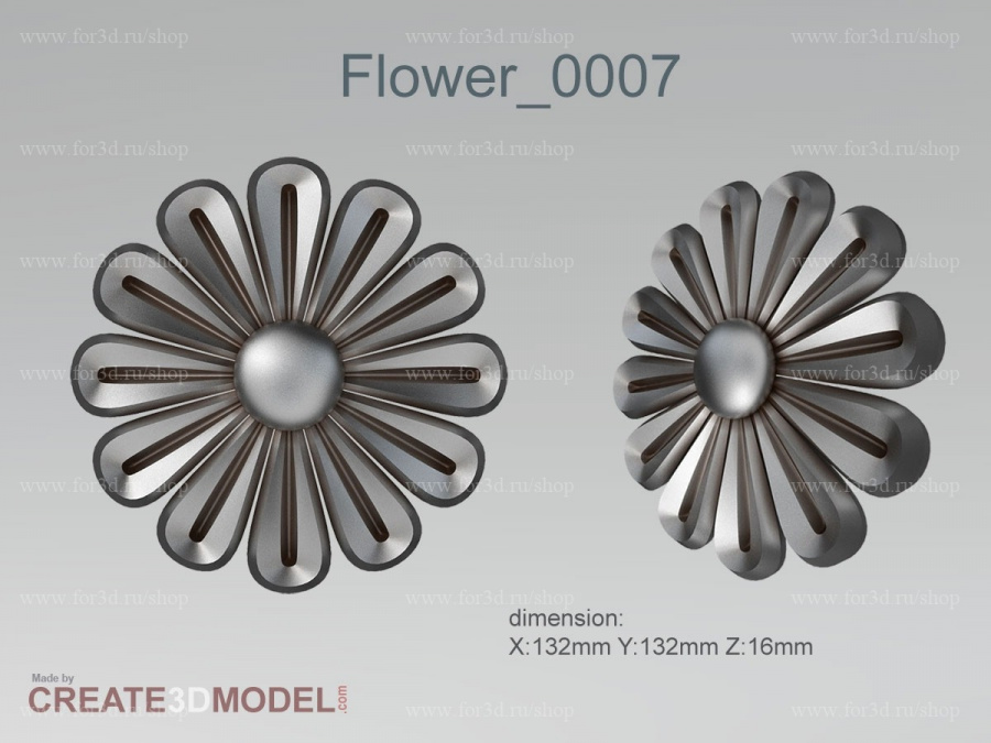 Flower 0007 3d stl модель для ЧПУ