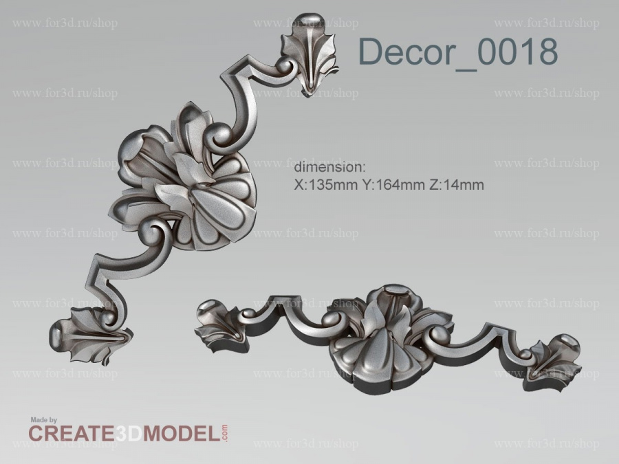 Decor 0018 stl model for CNC