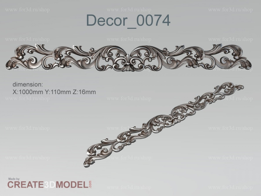 Decor 0074 3d stl for CNC