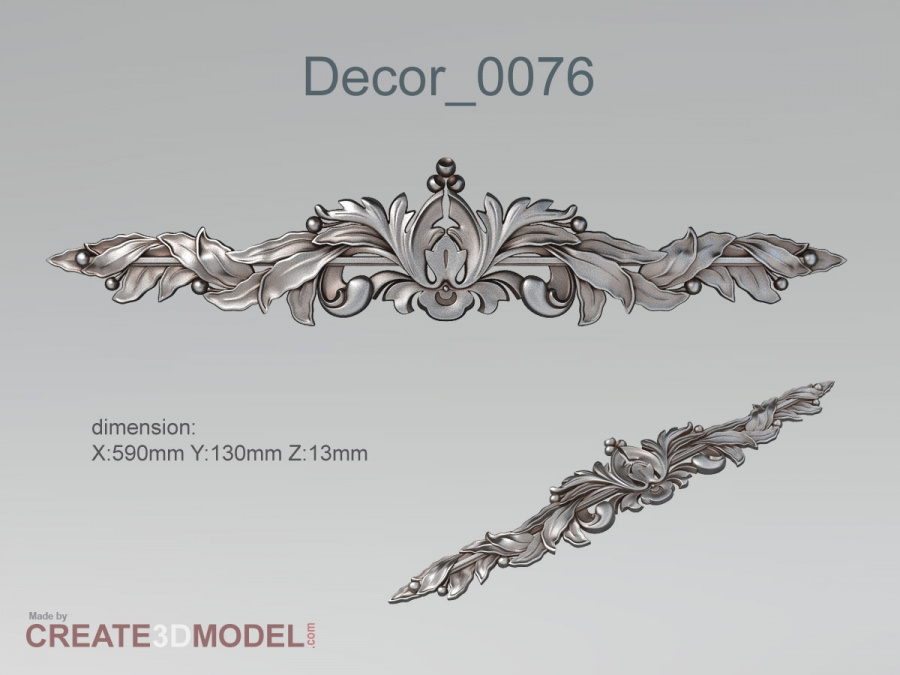 Decor 0076 3d stl for CNC