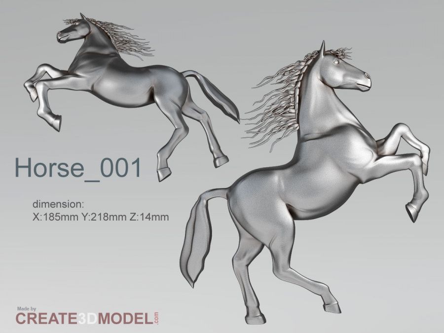 Лошадь 0001 3d stl модель для ЧПУ