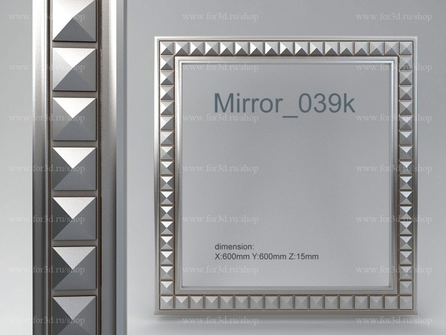 Mirror 039k 3d stl for CNC