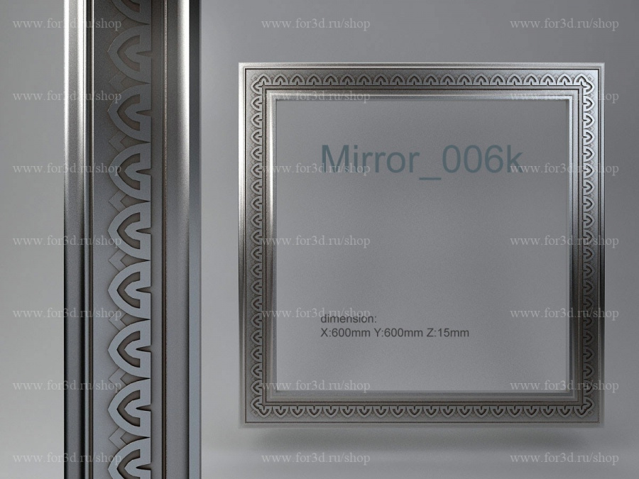 Mirror 006k 3d stl for CNC