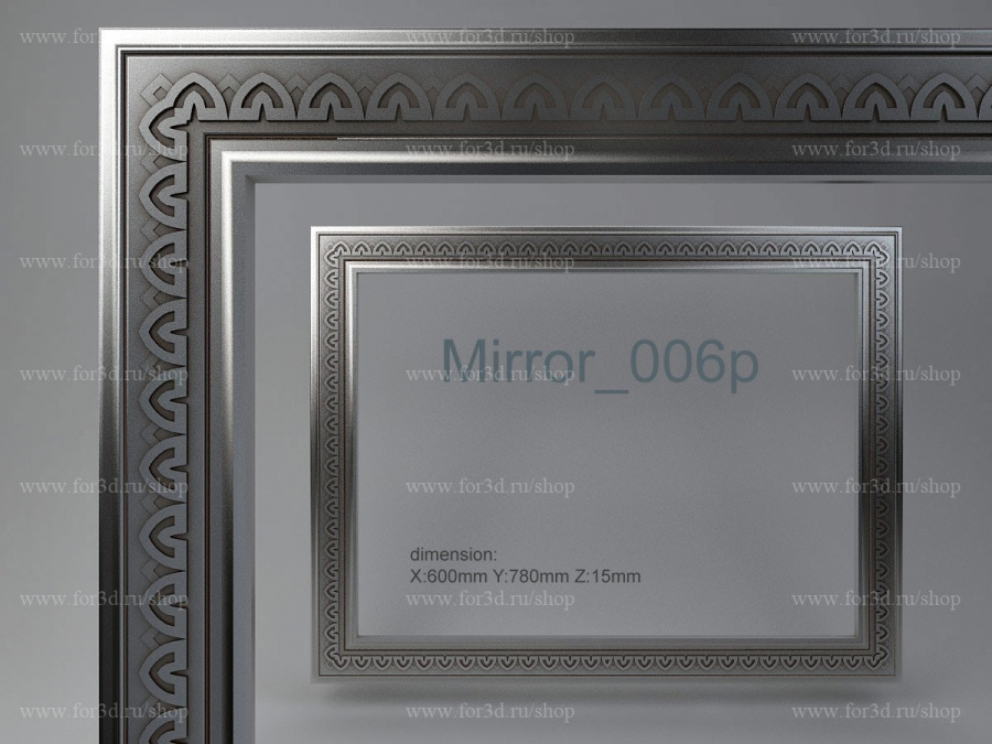 Mirror 006p 3d stl for CNC