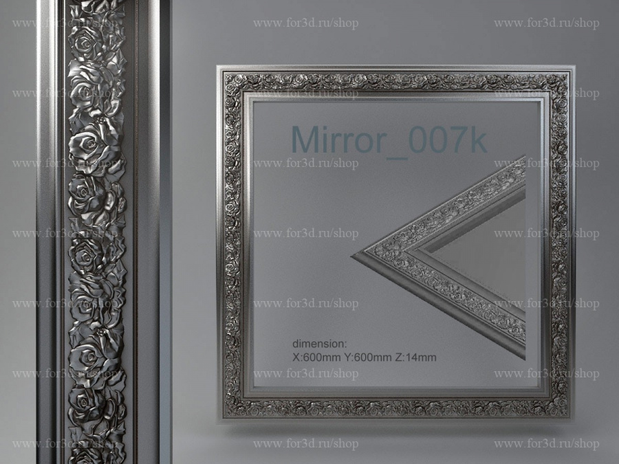 Mirror 007k 3d stl for CNC