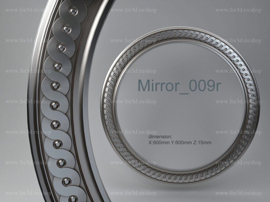 Mirror 009r 3d stl for CNC