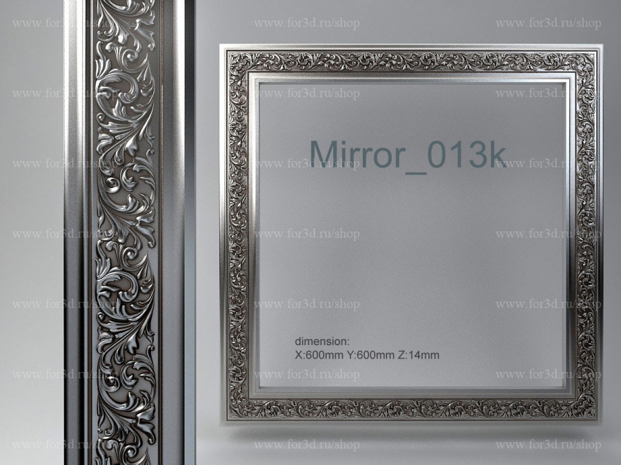 Mirror 013k 3d stl for CNC