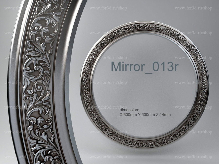 Mirror 013r 3d stl for CNC