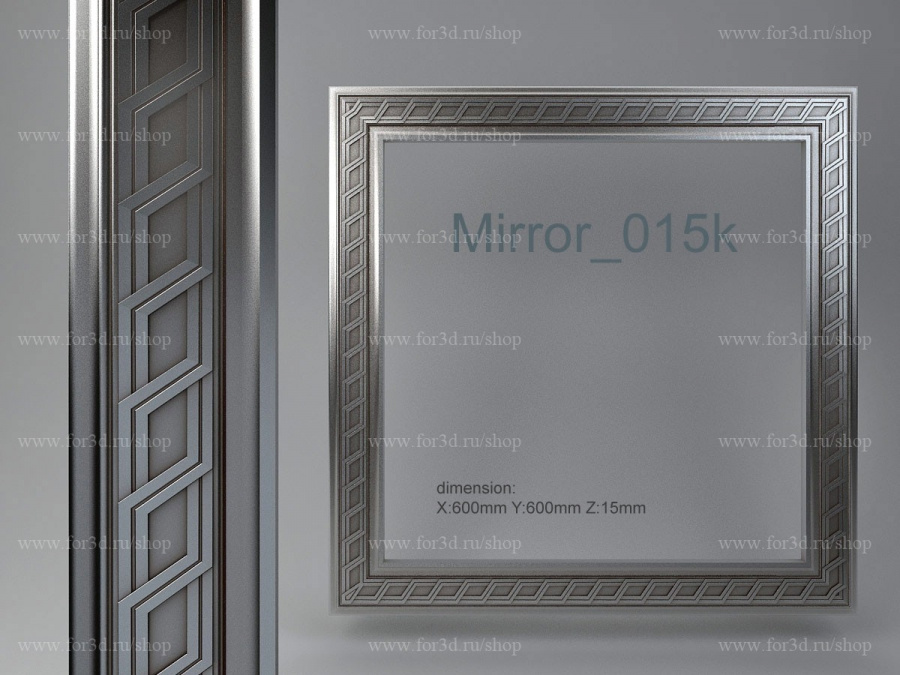 Mirror 015k 3d stl for CNC