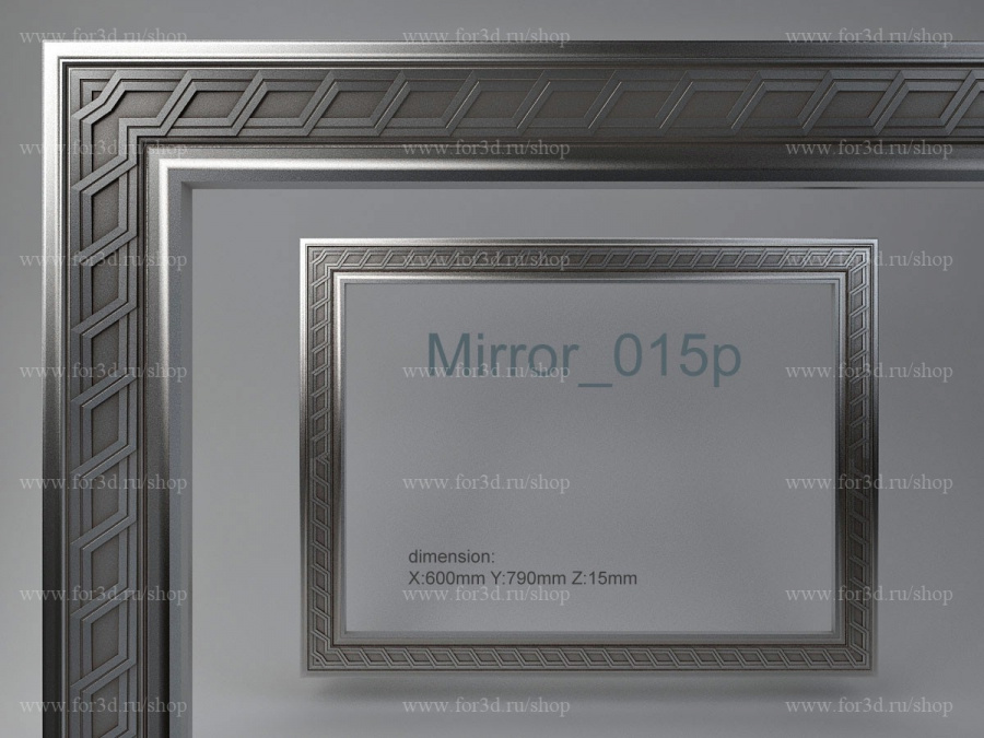 Mirror 015p 3d stl for CNC