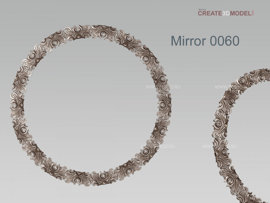 Mirror 0060 3d stl for CNC