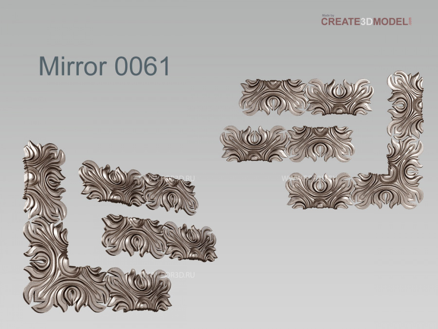 Mirror 0061 3d stl for CNC