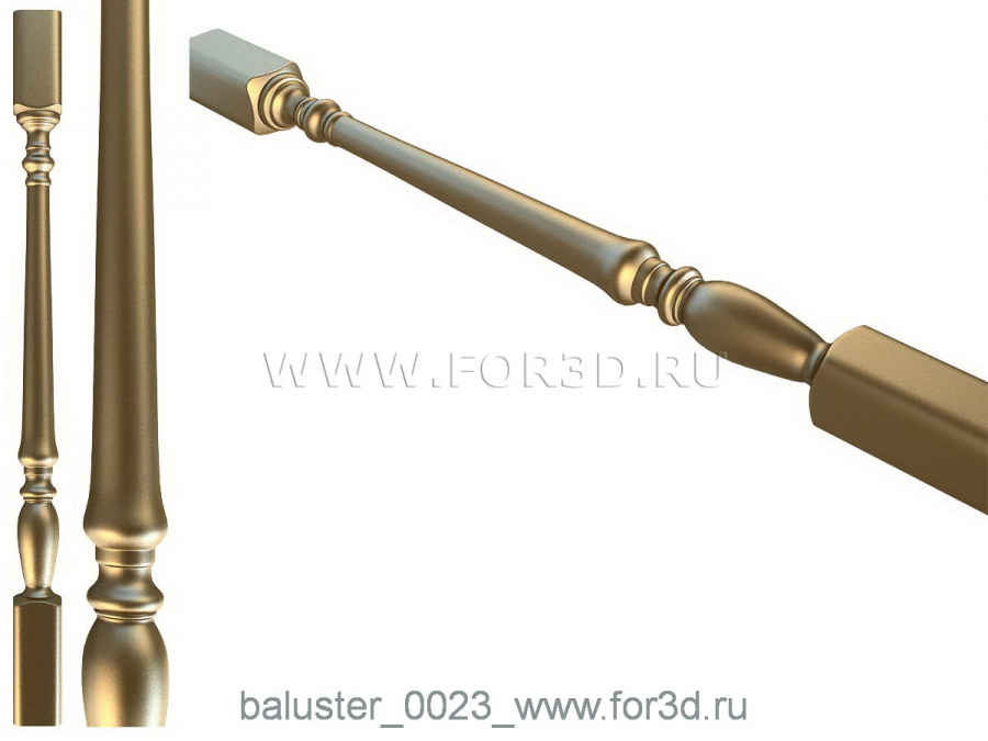 Baluster 0023 3d stl for CNC