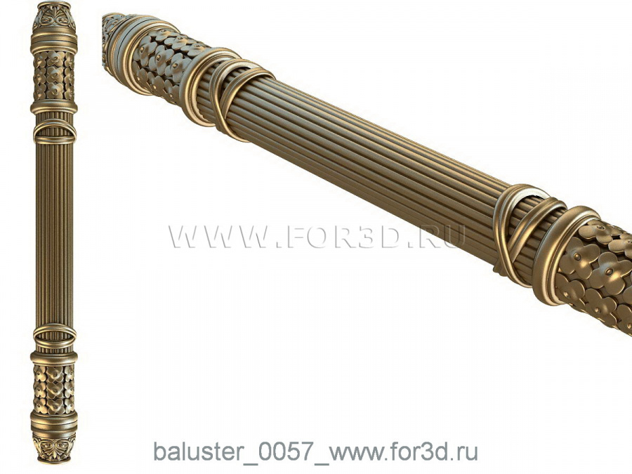 Baluster 0057 3d stl for CNC