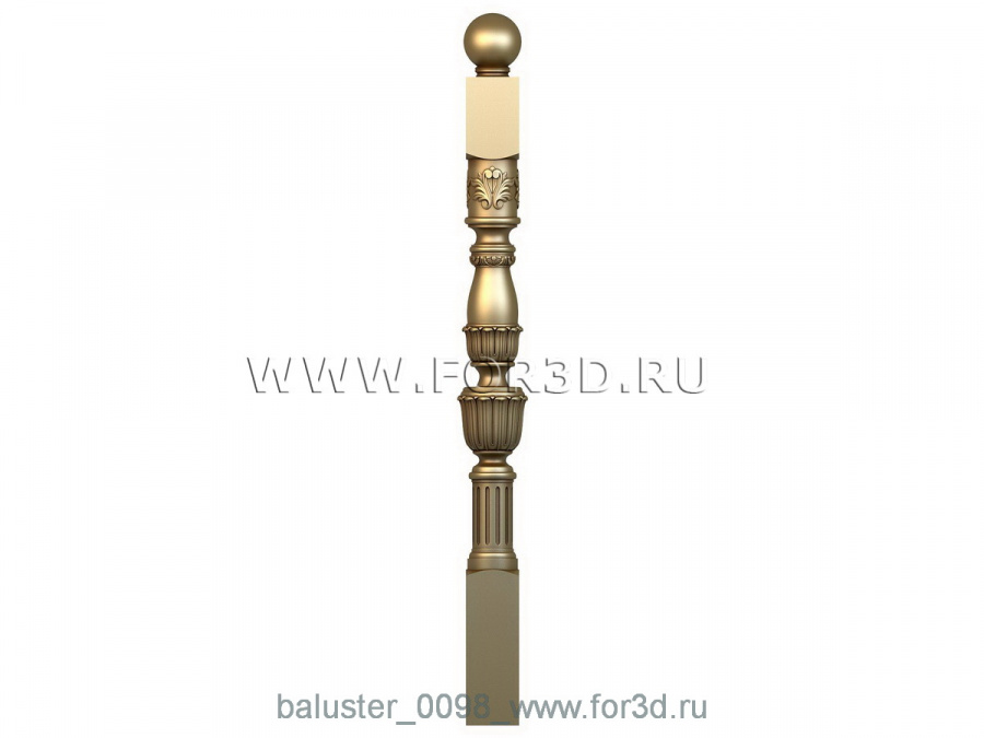 Baluster 0098 3d stl for CNC