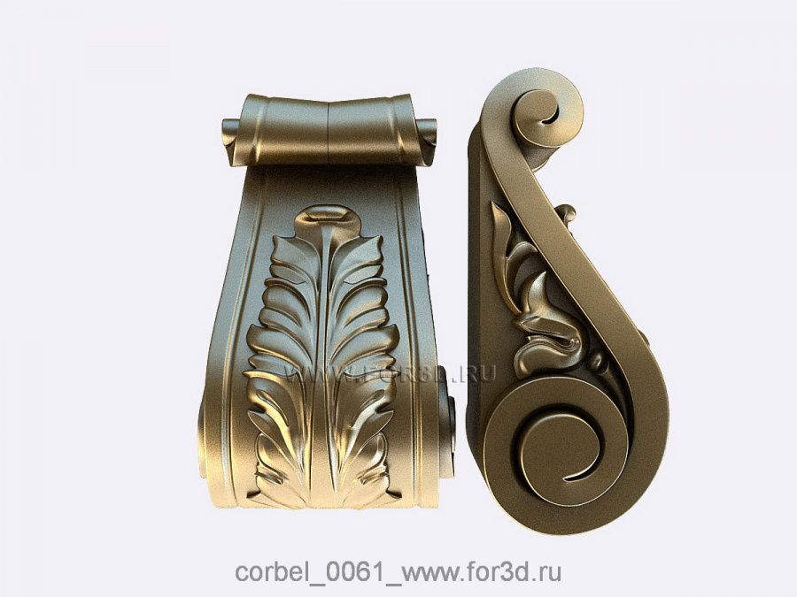 Corbel 0061 3d stl for CNC