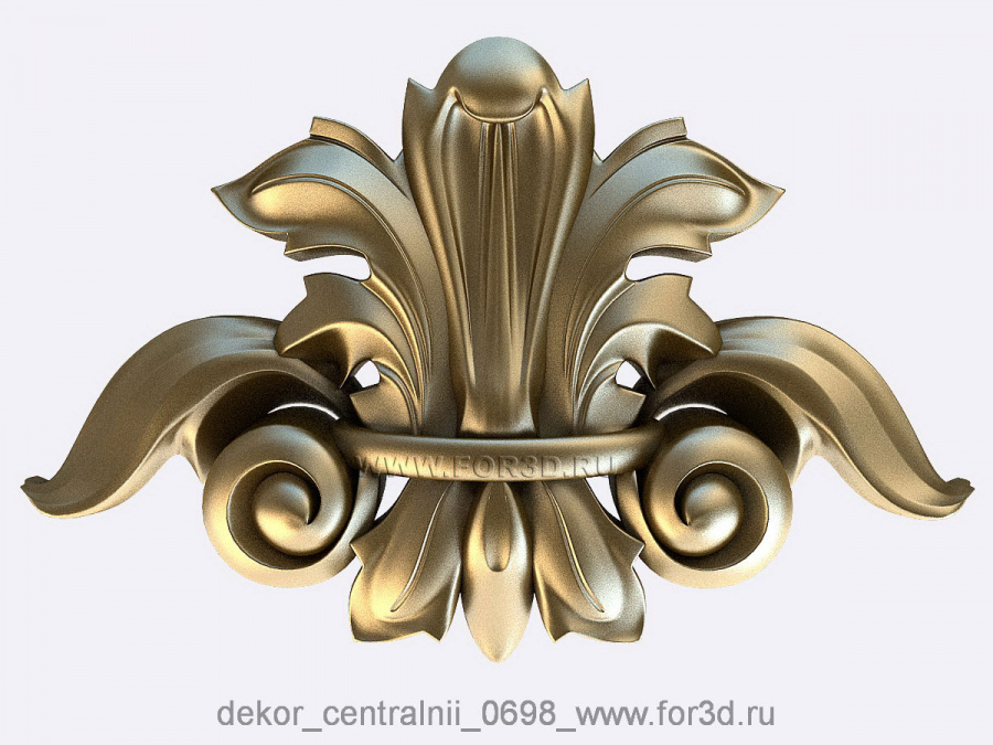 Decor central 0698 3d stl for CNC