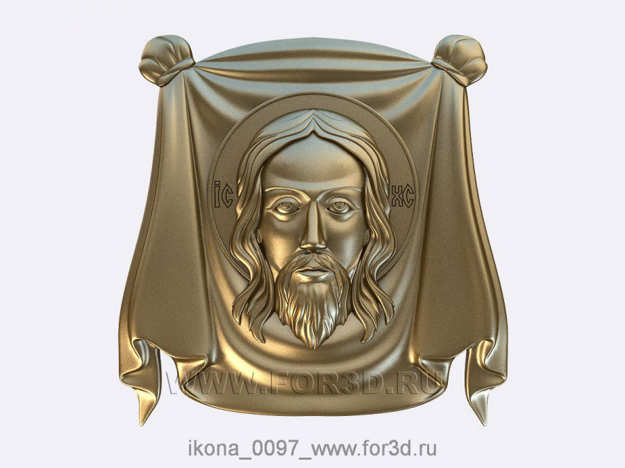 Icon 0097 The face of Christ 3d stl for CNC