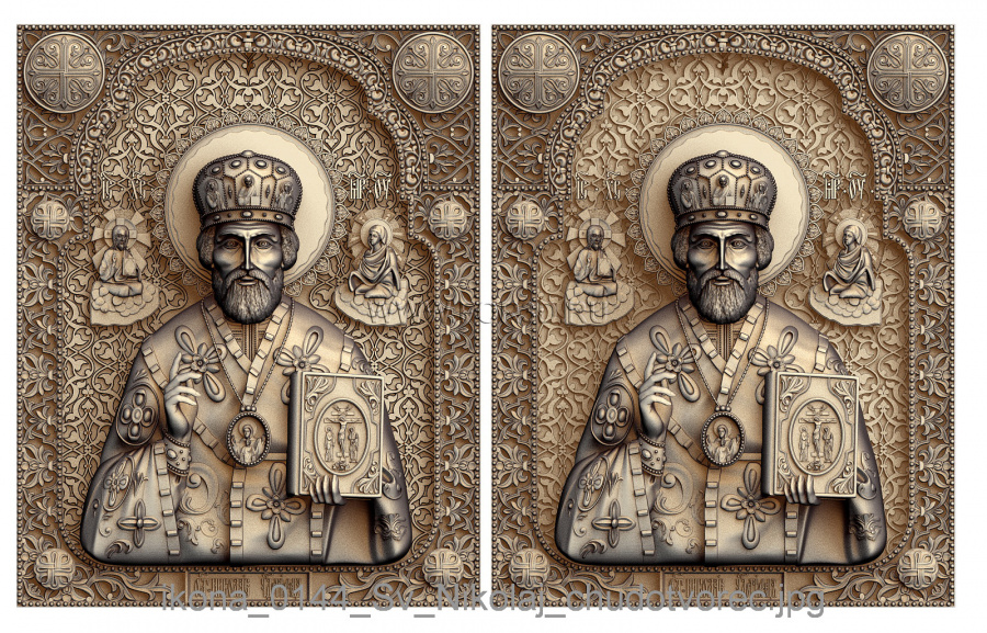 The icon of St. Nicholas 0144 3d stl for CNC