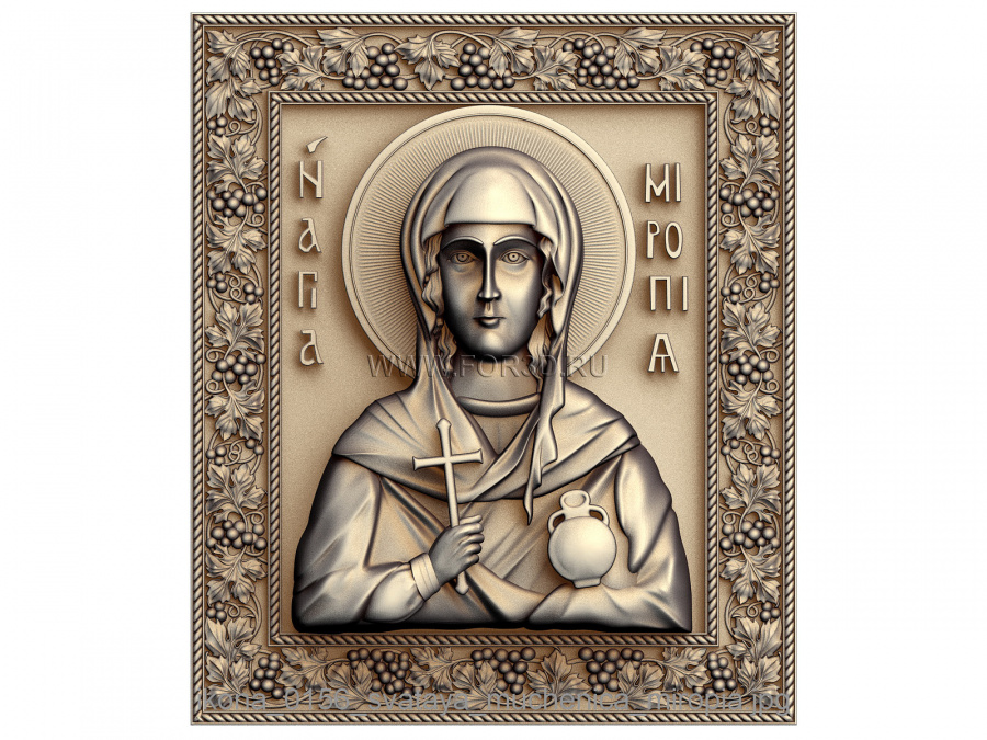 The icon of the Holy Martyr Miropy 0156 3d stl for CNC