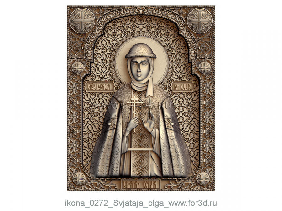 Icon of Saint Olga 0272 | stl - 3d model 3d stl for CNC