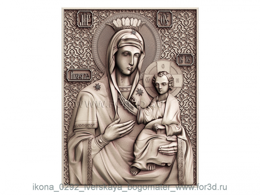 Icon 0292 Our Lady of Iver 3d stl for CNC