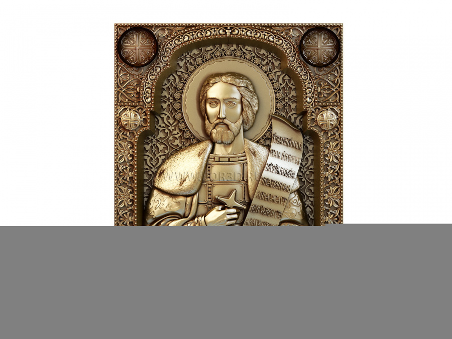 Icon 0315 St. Alexander Nevsky 3d stl for CNC
