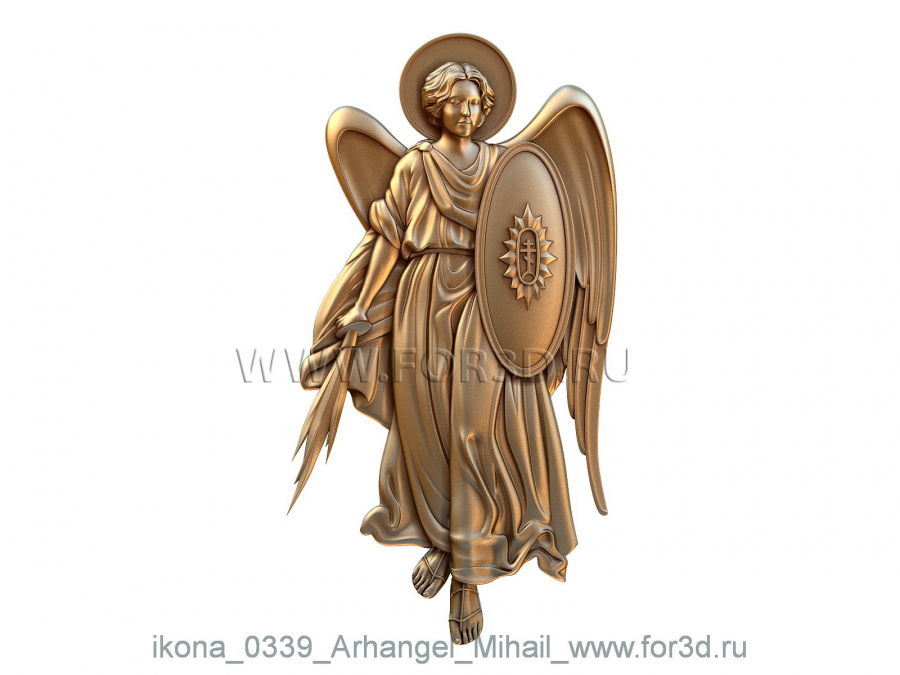 The icon 0339 Archangel Michael 3d stl for CNC