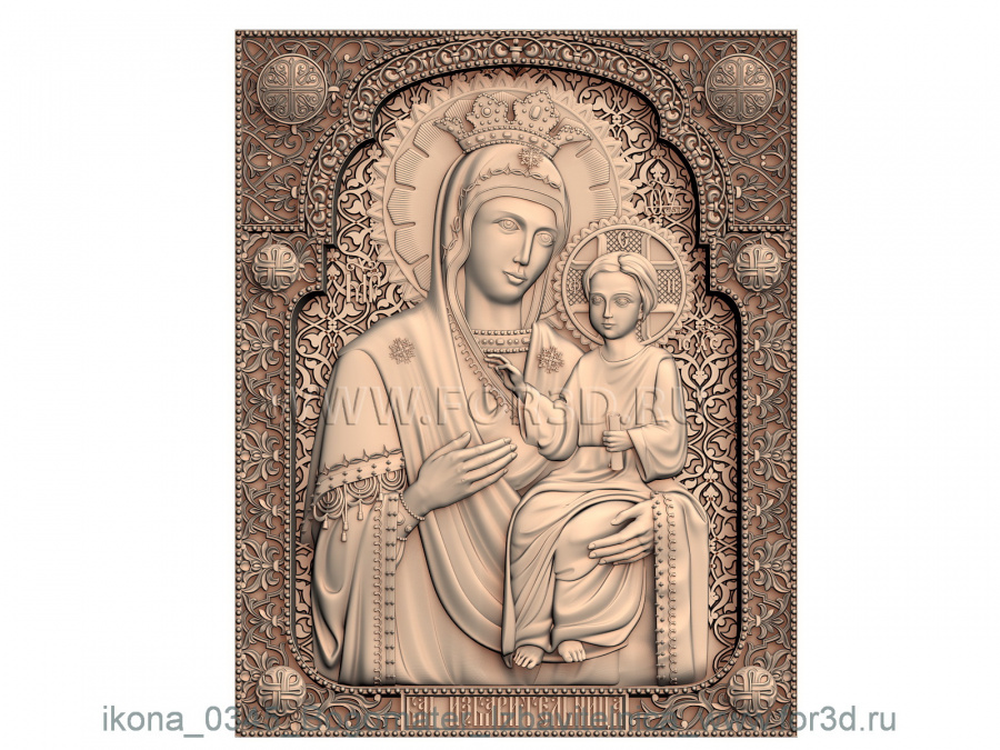 Icon of Our Lady of Deliverance 0345 3d stl for CNC