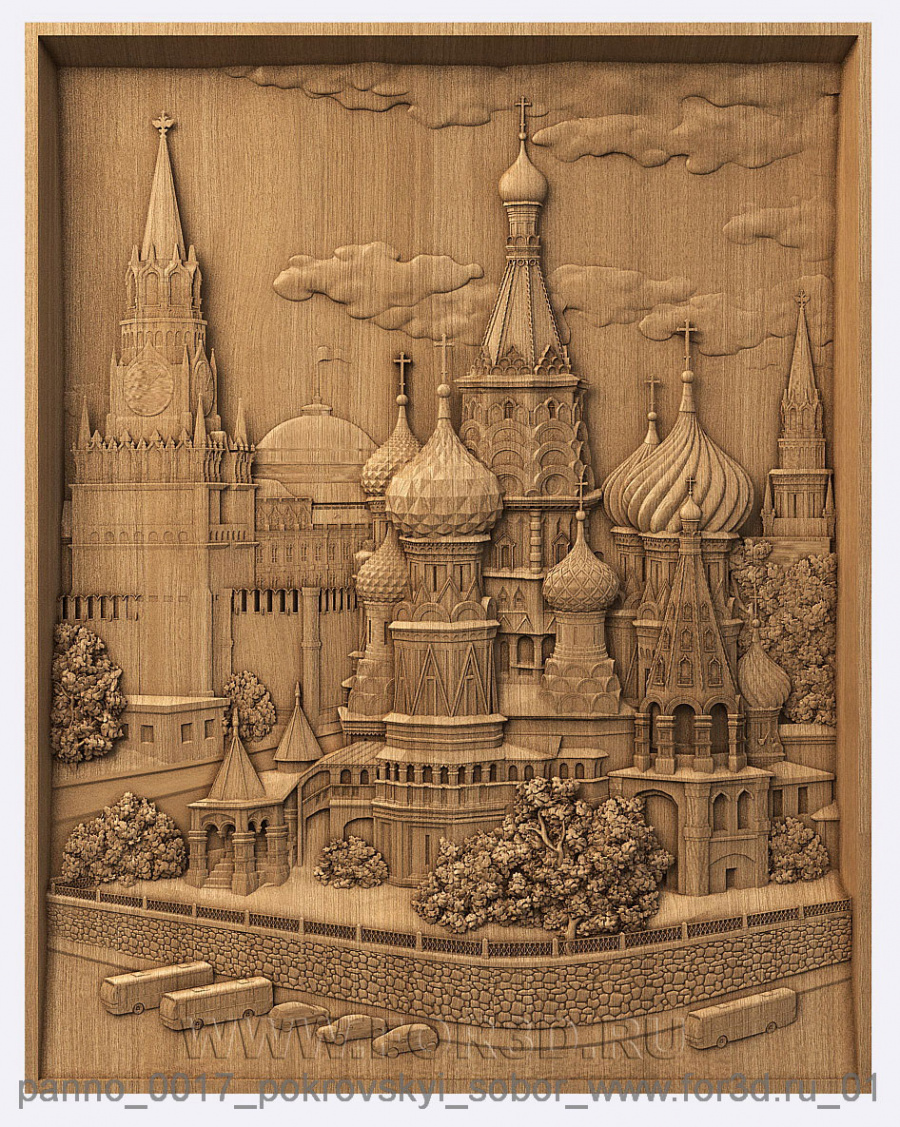 Panno 0017 "St. Basil's Cathedral"  | 3d stl model for CNC 3d stl for CNC