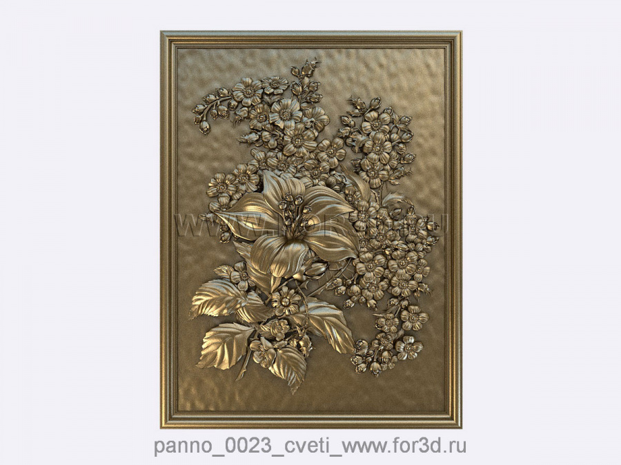 Panno 0023 "Flowers"  | 3d stl model for CNC 3d stl for CNC