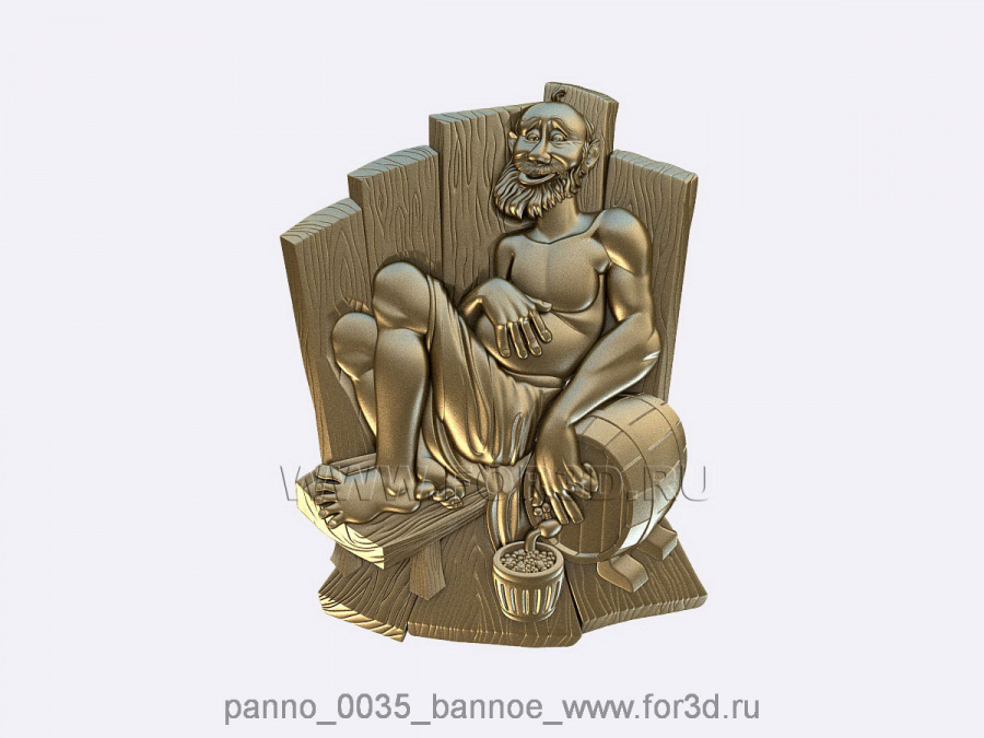 Panno 0035 "Bathhouse" | 3d stl model for CNC 3d stl for CNC