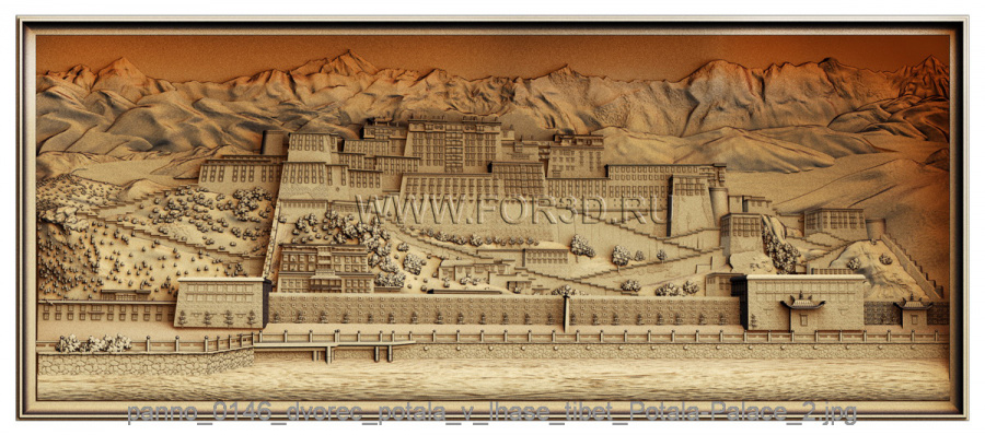 Panno 0146  Palace in Tibet 3d stl for CNC