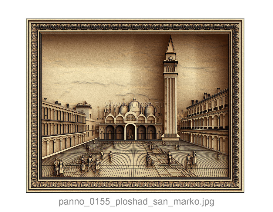 Panno 0155 Piazza San Marco 3d stl for CNC