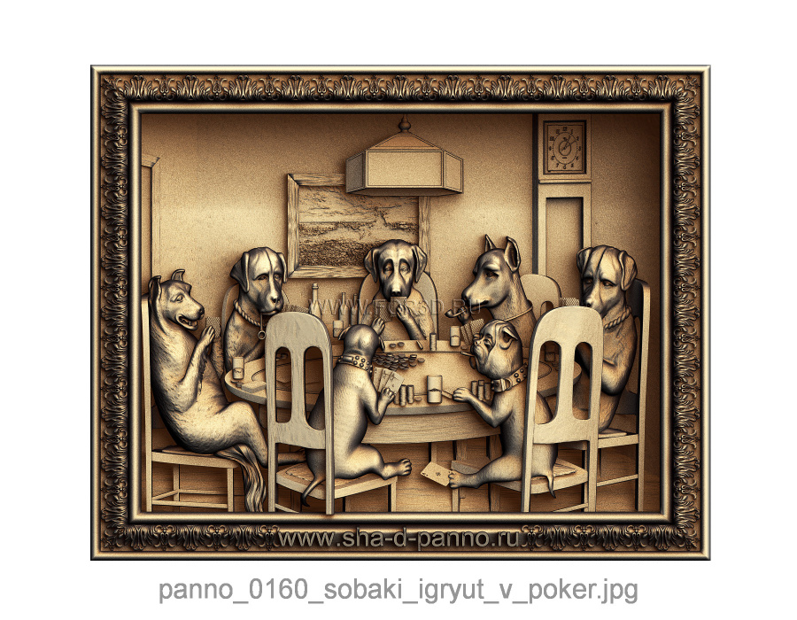 Panno 0160 Poker game 3d stl for CNC
