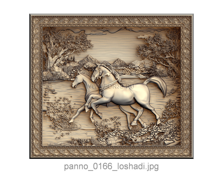 Panno 0166 Horse 3d stl for CNC
