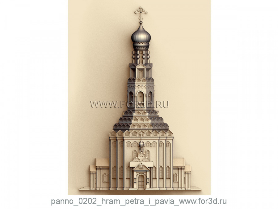 Panno 0202 Peter and Paul Cathedral | 3d stl model for CNC 3d stl for CNC