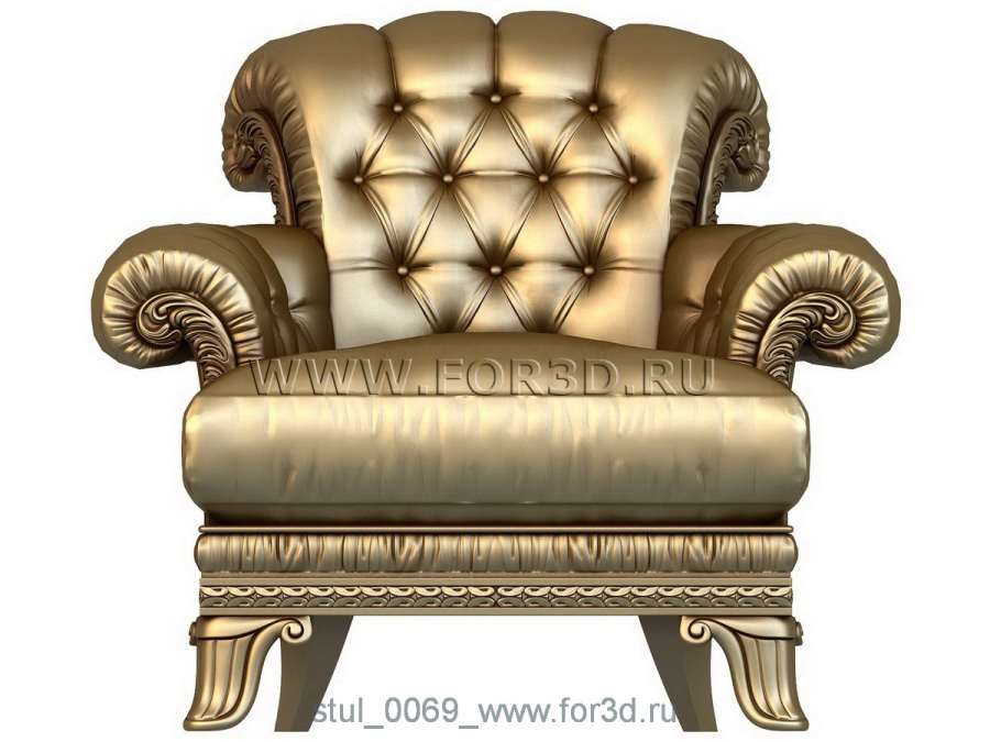 Кресло 3d модель, арт.0069 3d stl модель для ЧПУ
