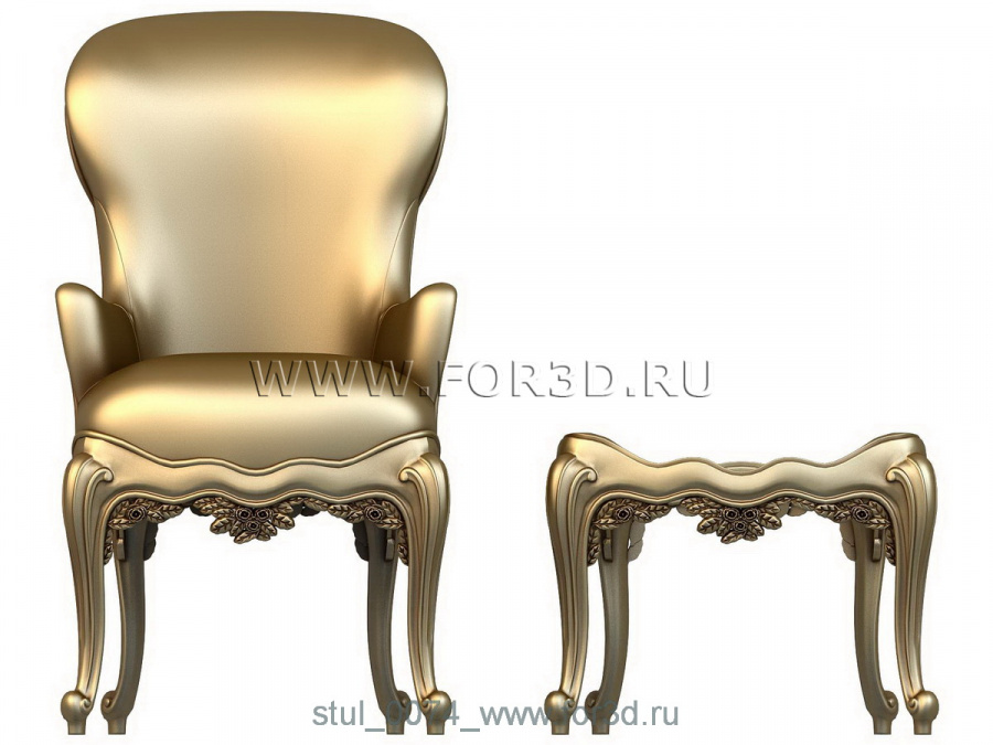 Chair 0074 3d stl for CNC