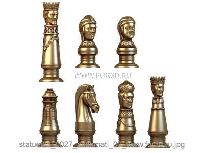 Статуэтка шахматные фигуры 0027 3d stl модель для ЧПУ