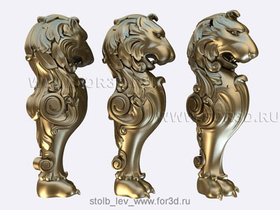 Column Lion | 3d stl model for CNC